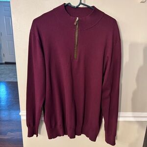 Peter Millar plum quarter Zip-Up Sweater